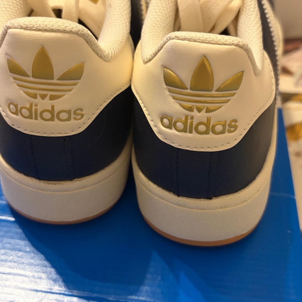 adidas Superstar Navy Blue and White Women's Sneakers - Picture 6 of 8